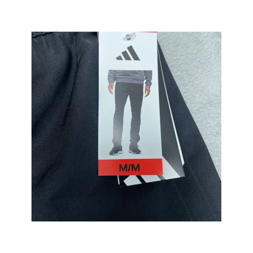 NWT Adidas Tricot Men's M Black Training Track Pants Ankle zip i1912